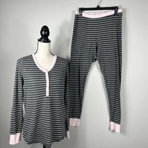 Nordstrom Lingerie Striped Thermal Pajama Set